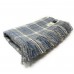 100% Wool Blanket/Throw/Rug Grey & White Check with Blue Overcheck